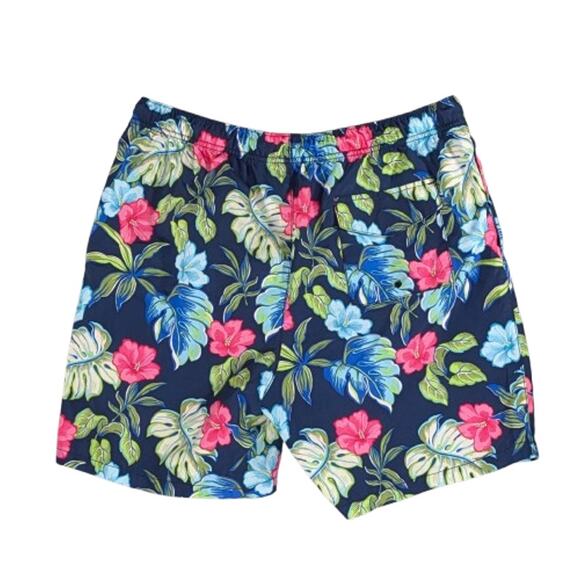 Tommy Bahama Swim Trunks L Navy Blue Floral Hawaiian Board Shorts Tropical - Picture 3 of 9